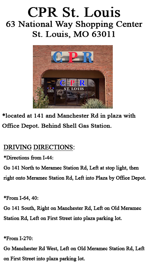 CPR St Louis Class Location Map Directions