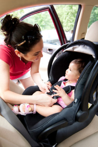 Baby in car seat for safety