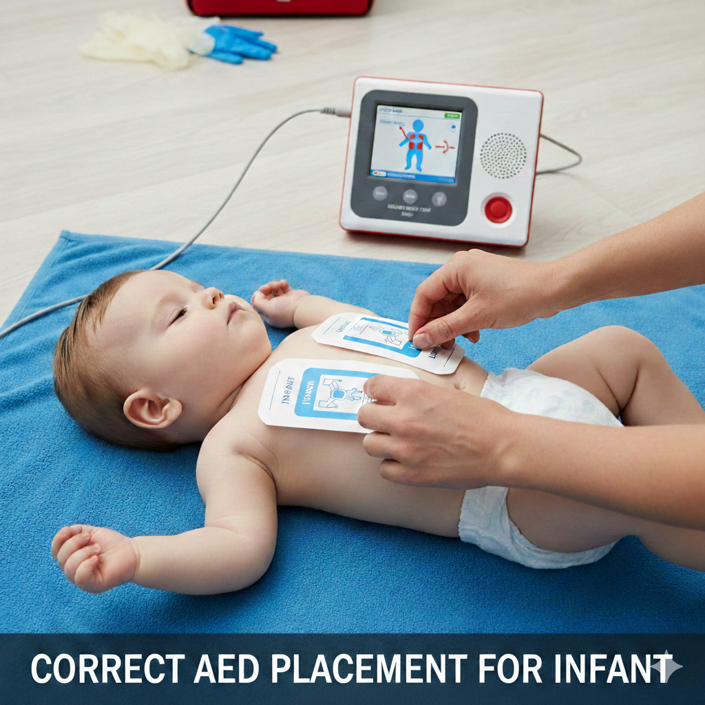 Correct AED Placement for an Infant